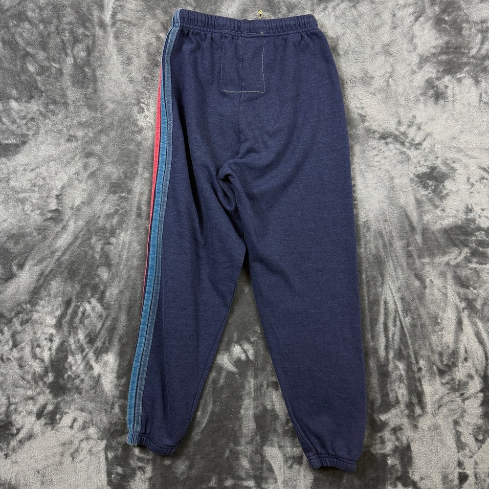 Aviator Nation Sweatpants Womens Size S Navy Blue Rainbow Stripe Joggers - Picture 9 of 9
